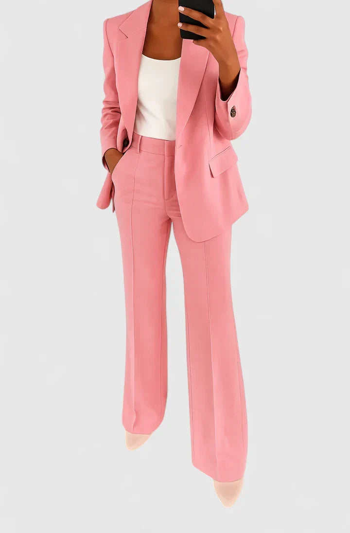 Women's Elegant Tailored Two-Piece Suit Set for Work and Evening
