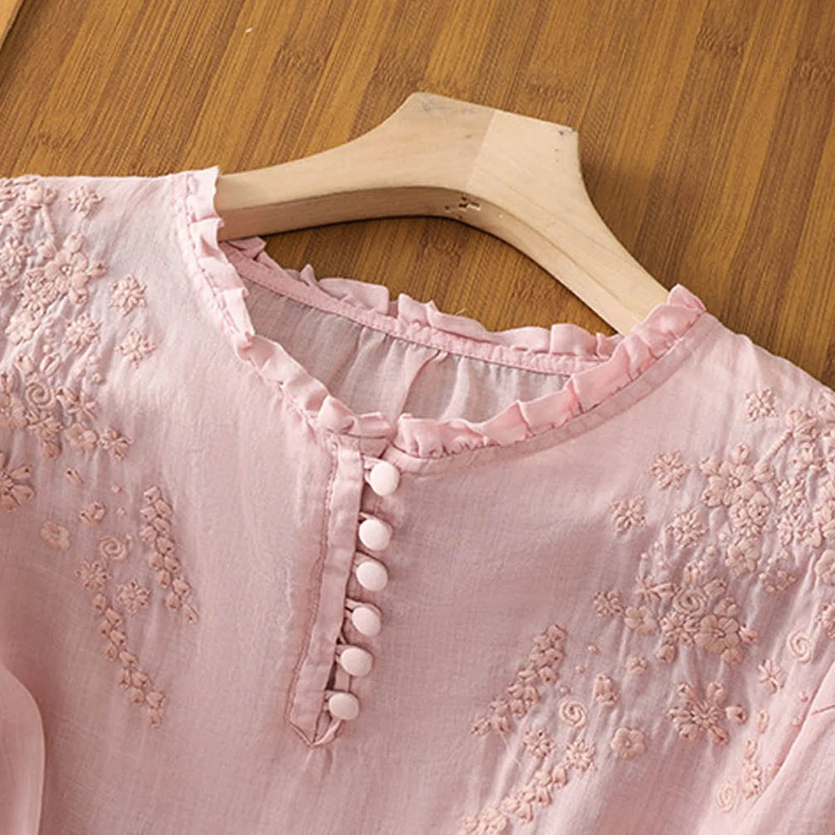 Women's Embroidered 3/4-Sleeve Blouse