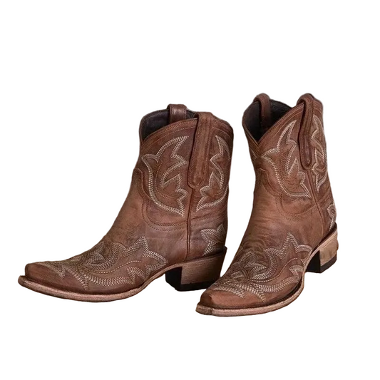 Women's Embroidered Cowboy Ankle Boots