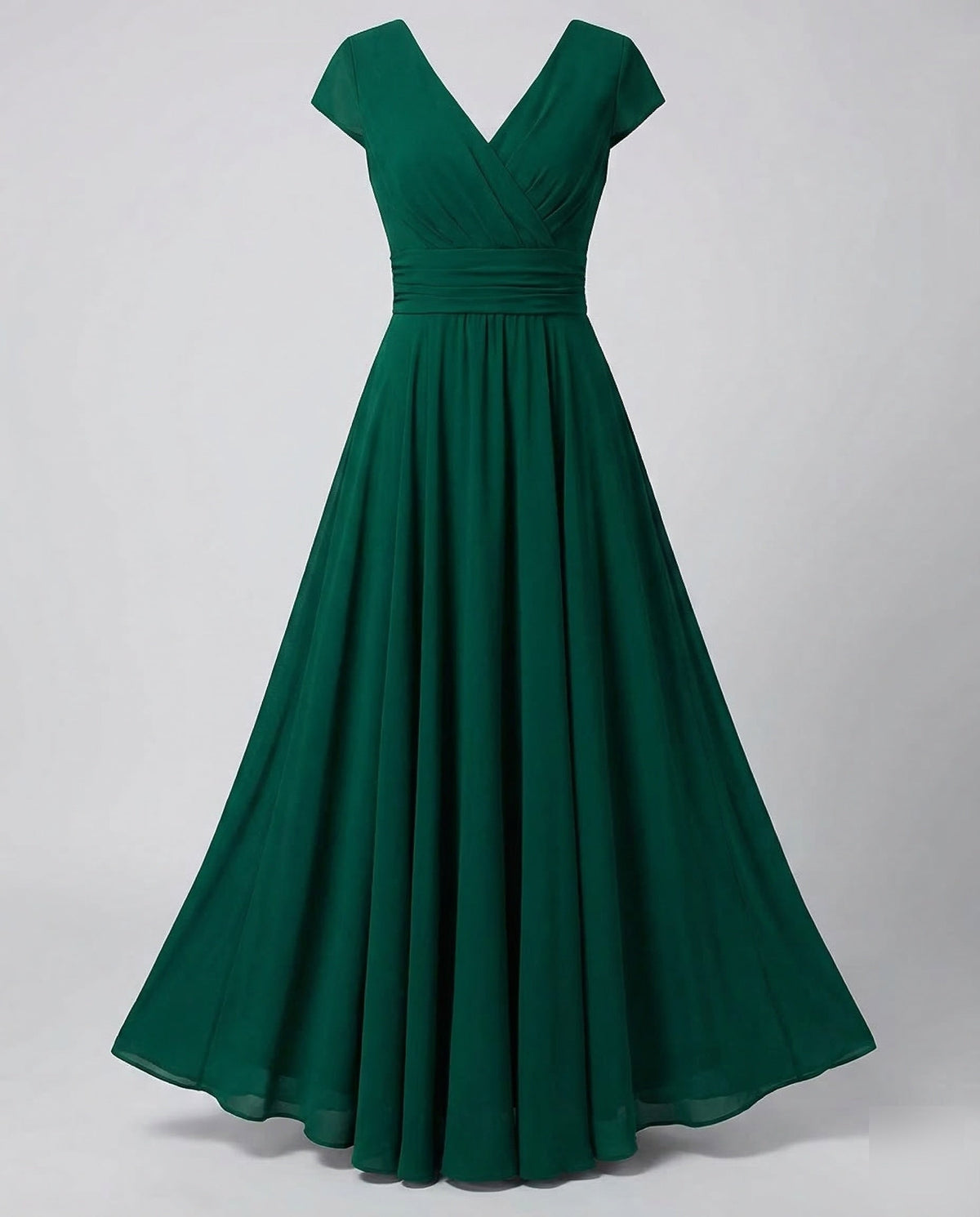 Women's Evening Maxi Dress with Pleated Swing Skirt