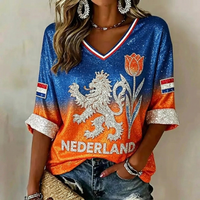 Women's Fitted Orange World Cup Top