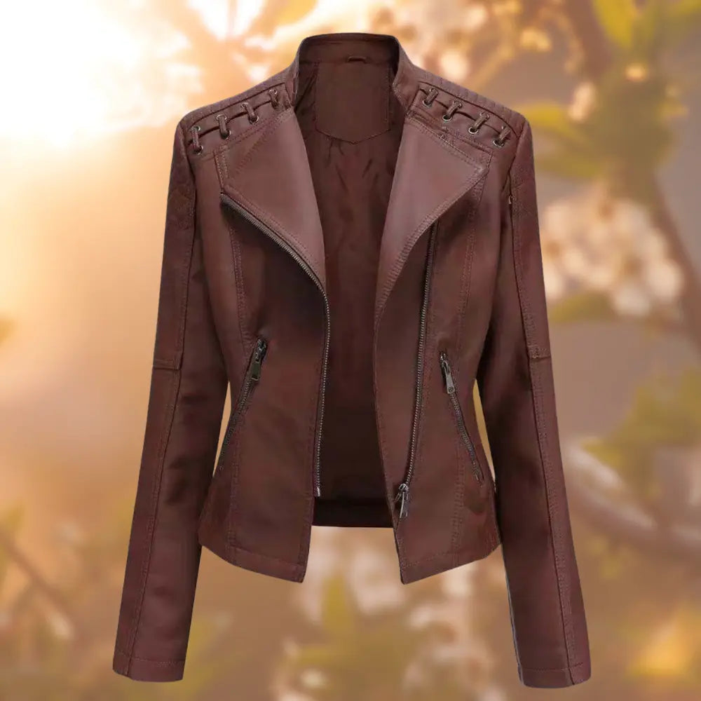 Women's Flattering-Cut Long-Sleeve Biker Jacket