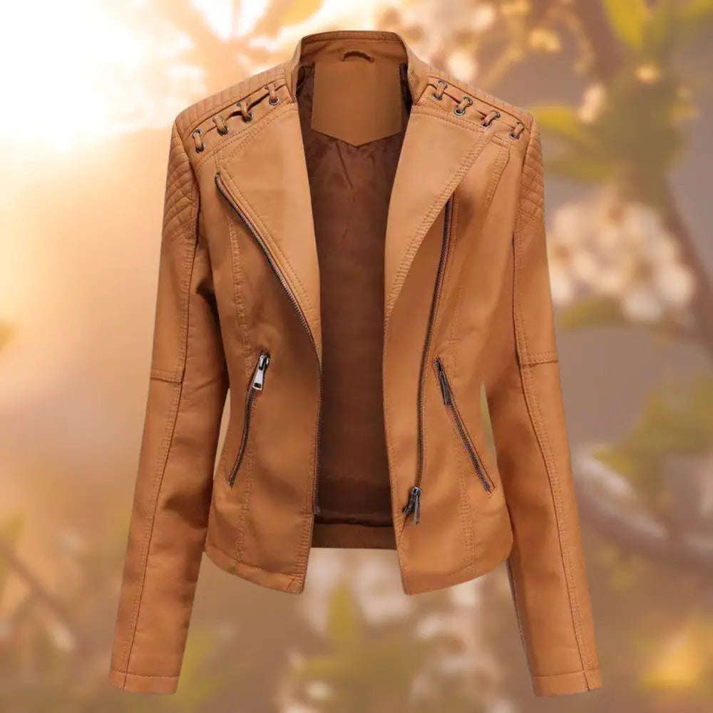 Women's Flattering-Cut Long-Sleeve Biker Jacket