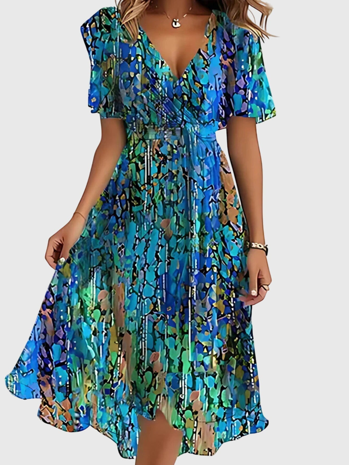 Women's Flattering Summer Dress with Tummy Coverage