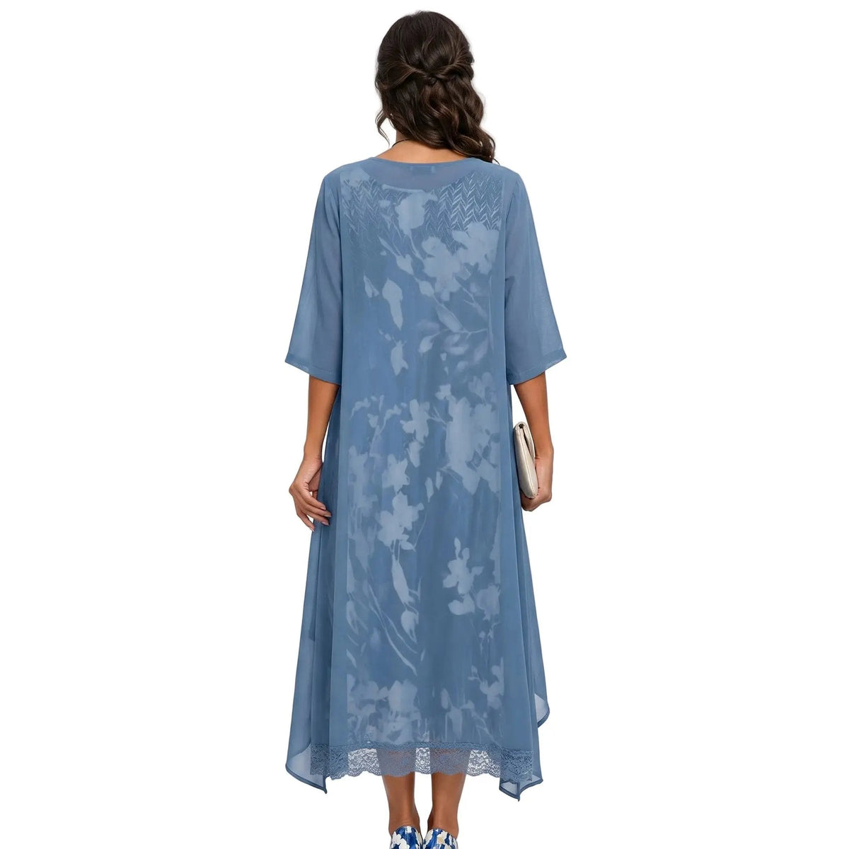 Women's Floral Maxi Dress and Cardigan Set