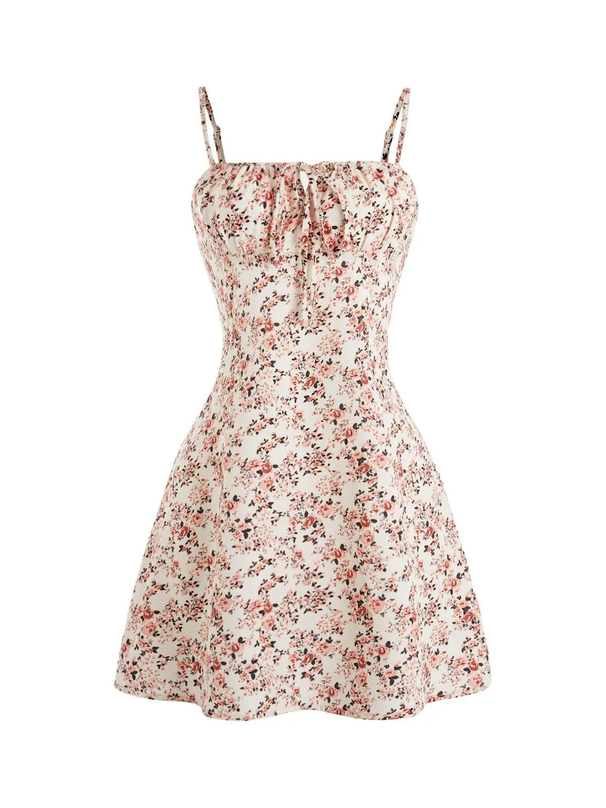 Women's Floral Ruched Cami Mini Dress for Christmas Party Season