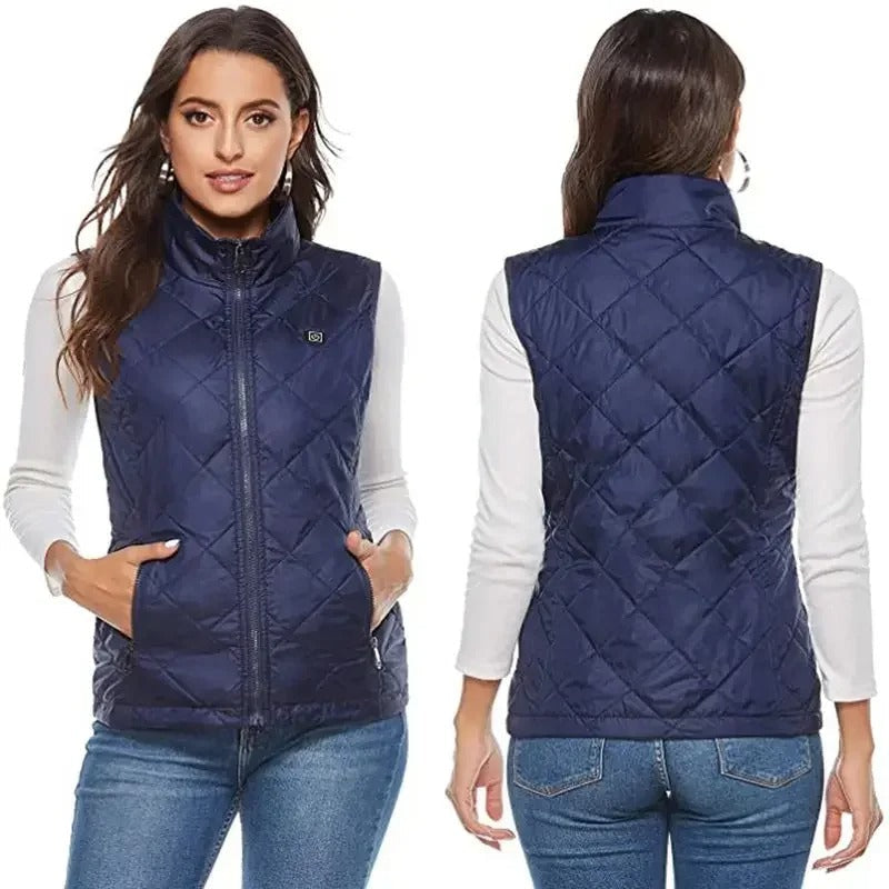 Women's Heated Vest with 9 Heating Zones