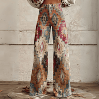 Women's High-Waist Wide-Leg Jeans with Trendy Print