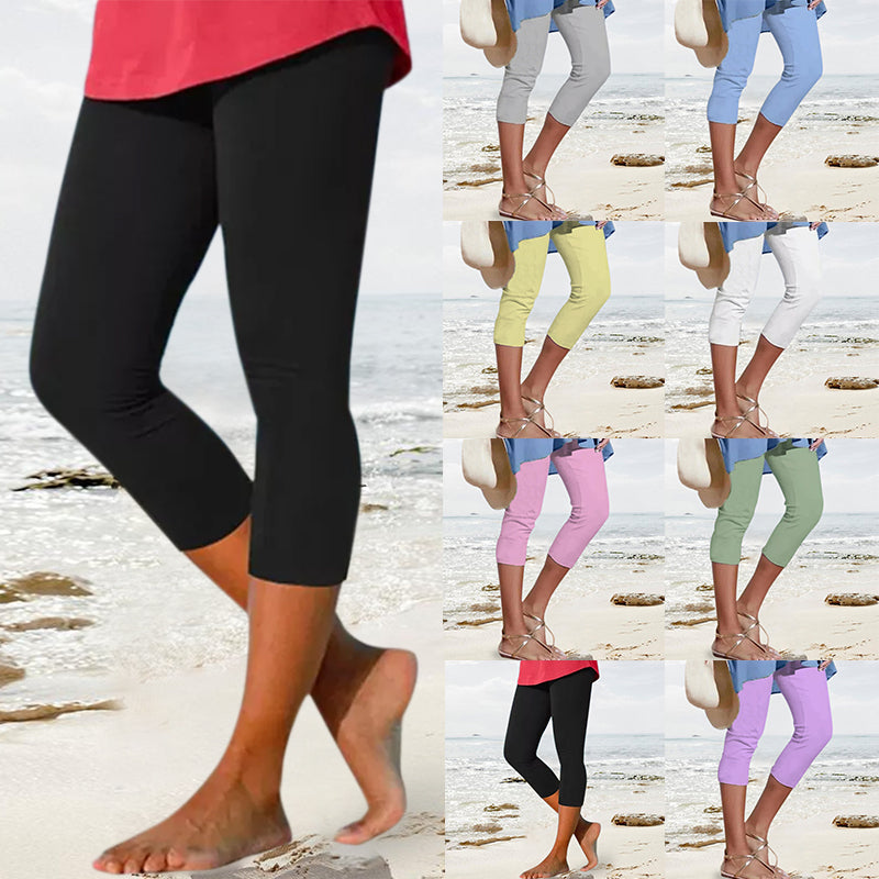 Women's High-Waisted Soft Knee-Length Leggings