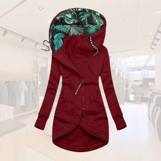 Women's Hooded Asymmetrical Longline Jacket