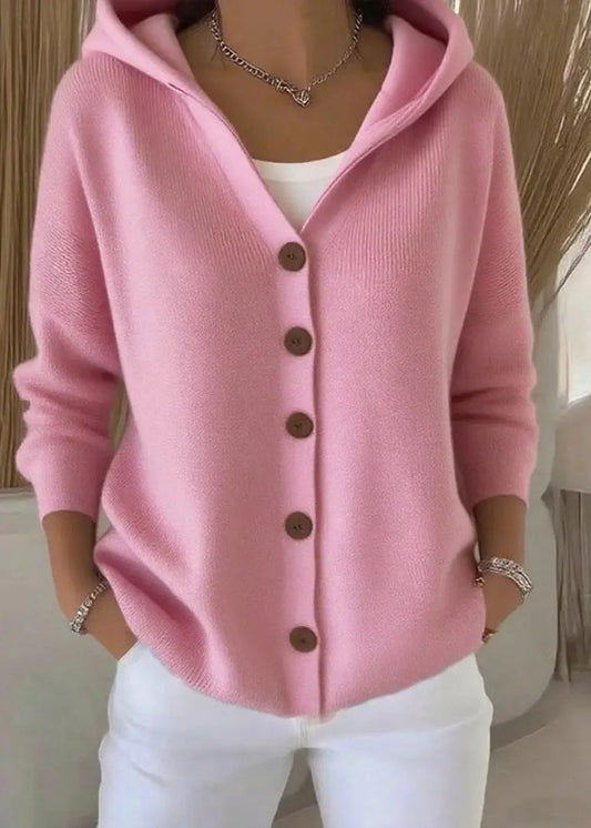 Women's Hooded Button-Front Cardigan