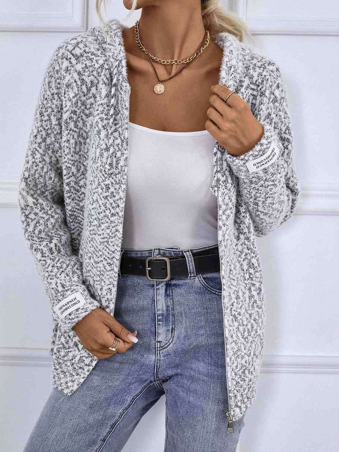 Women's Hooded Cardigan with Front Pockets