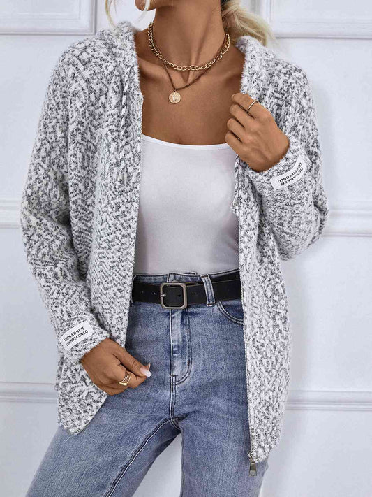 Women's Hooded Cardigan with Front Pockets