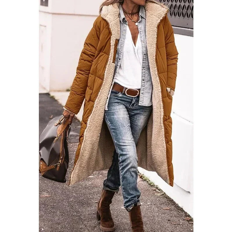 Women's Hooded Longline Puffer Jacket