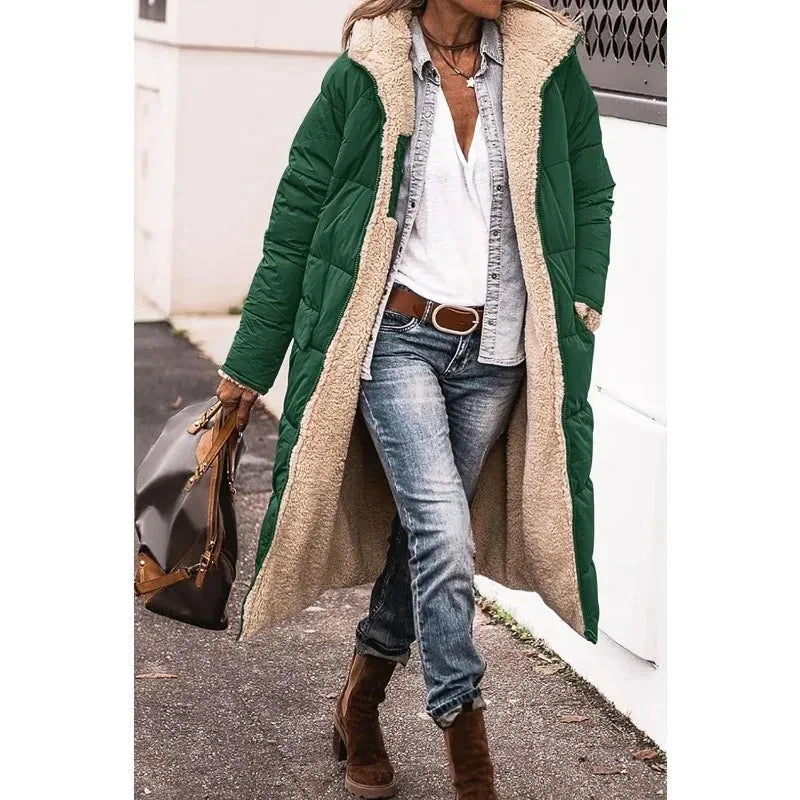 Women's Hooded Longline Puffer Jacket