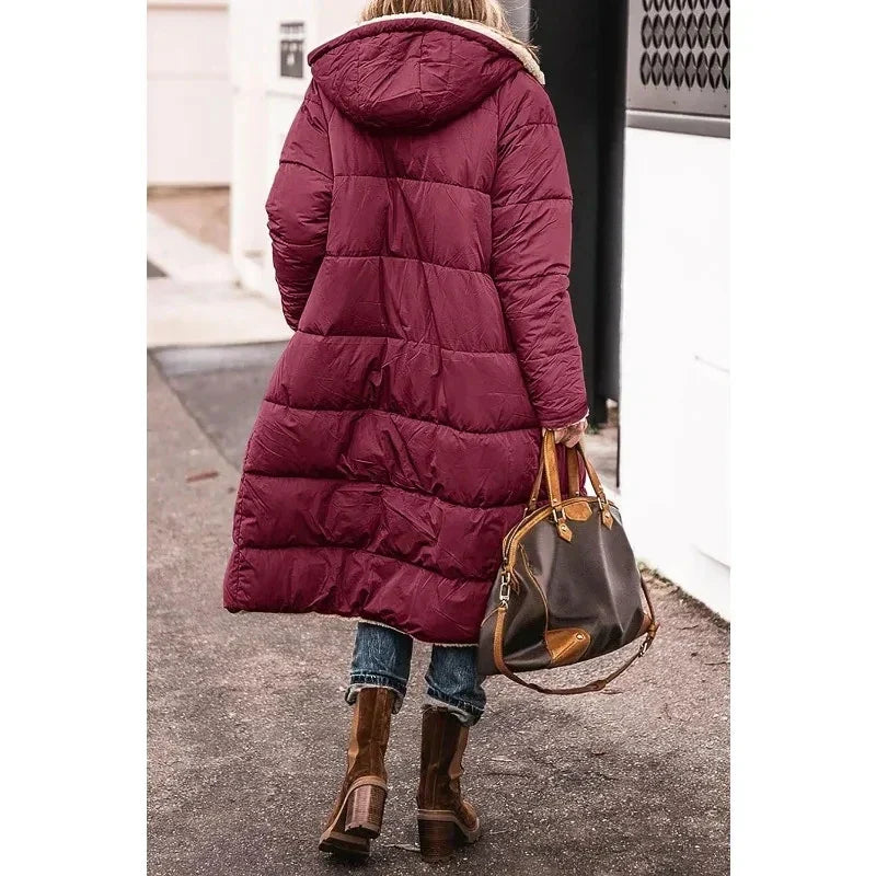 Women's Hooded Longline Puffer Jacket