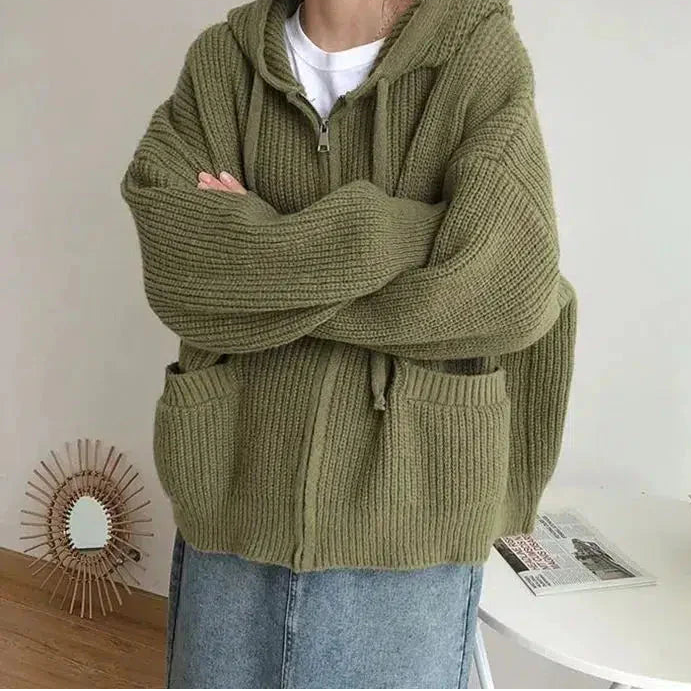 Women's Hooded Zip-Up Cardigan