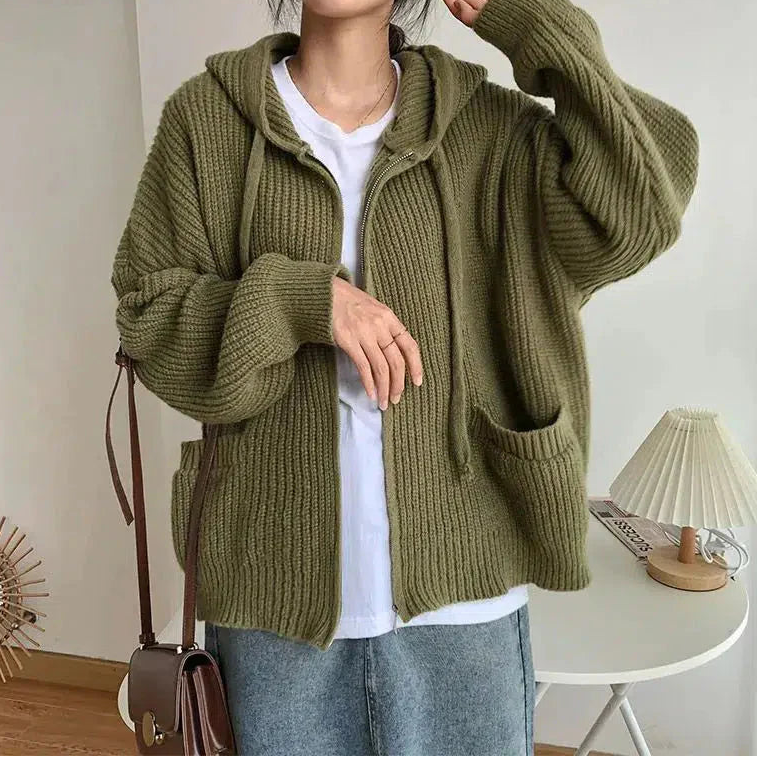 Women's Hooded Zip-Up Cardigan