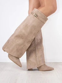 Women's Knee-High Foldover Boots with Textured Design