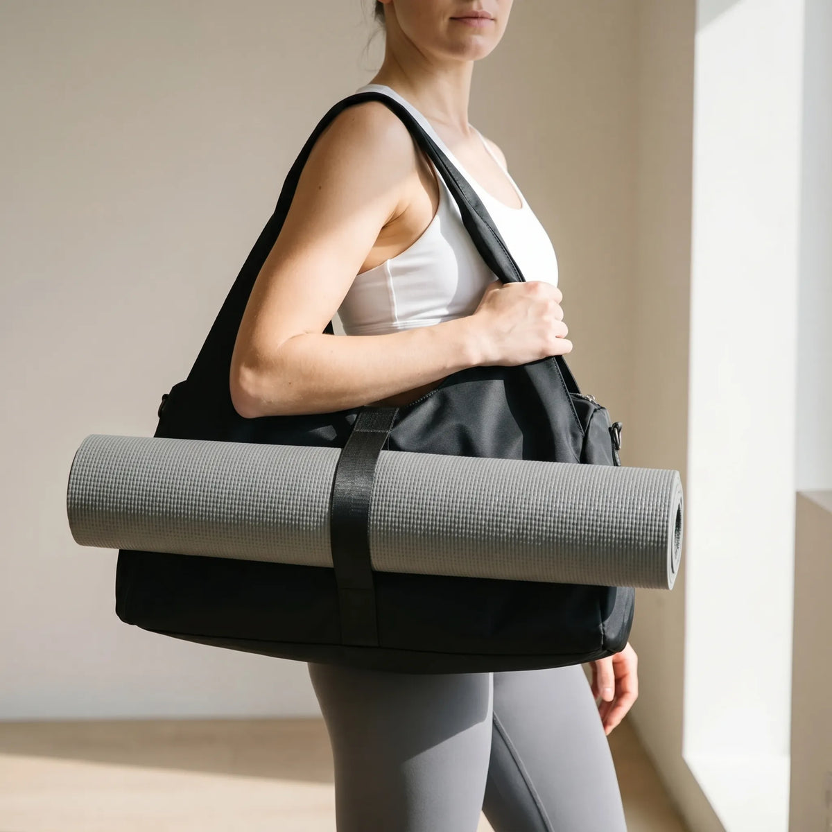 Women's Large Gym Duffel Bag with Shoe Compartment