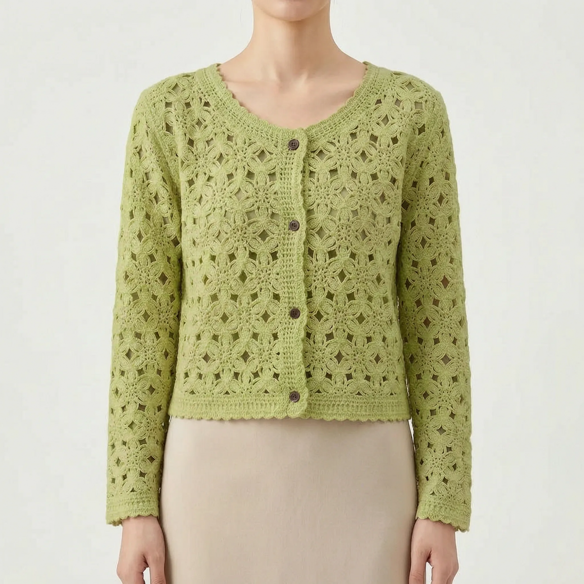 Women's Lightweight Openwork Cardigan