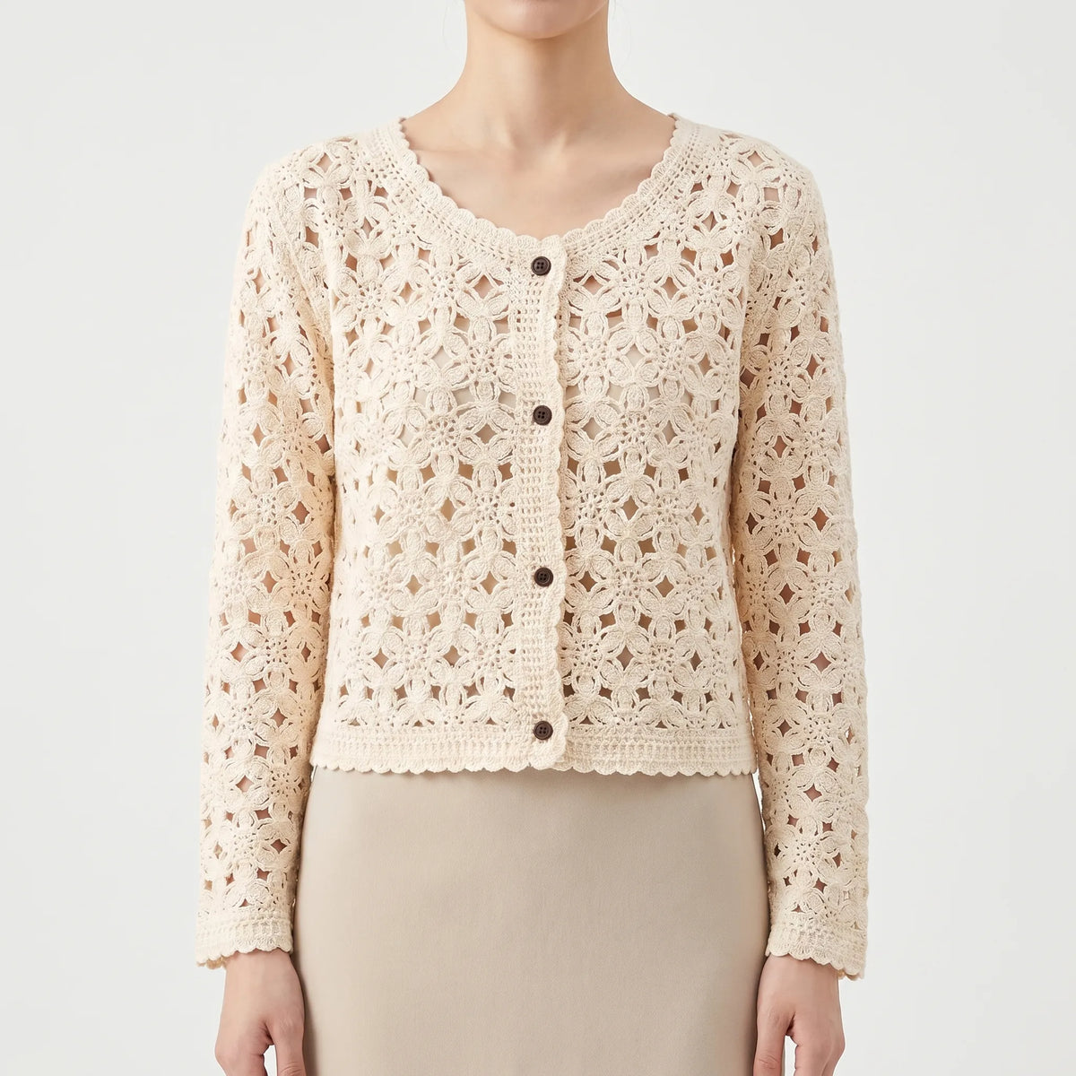 Women's Lightweight Openwork Cardigan