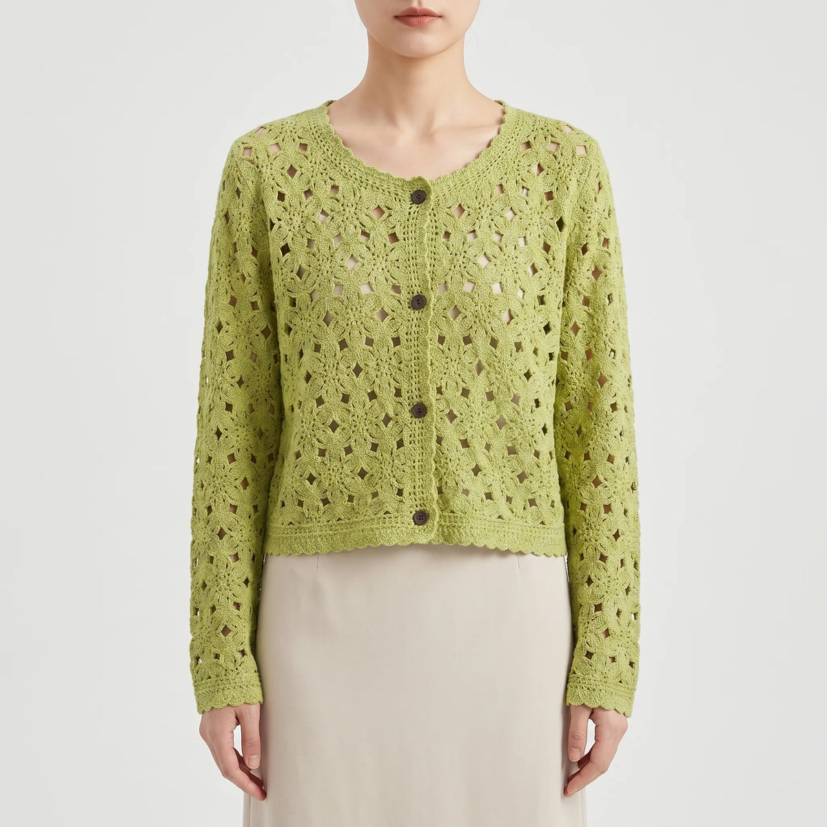 Women's Lightweight Openwork Cardigan