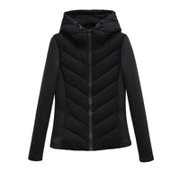 Women's Lightweight Quilted Winter Jacket with Hood and Hidden Pockets