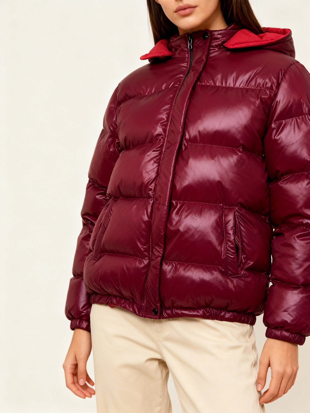 Women's Lightweight Shiny Puffer Jacket