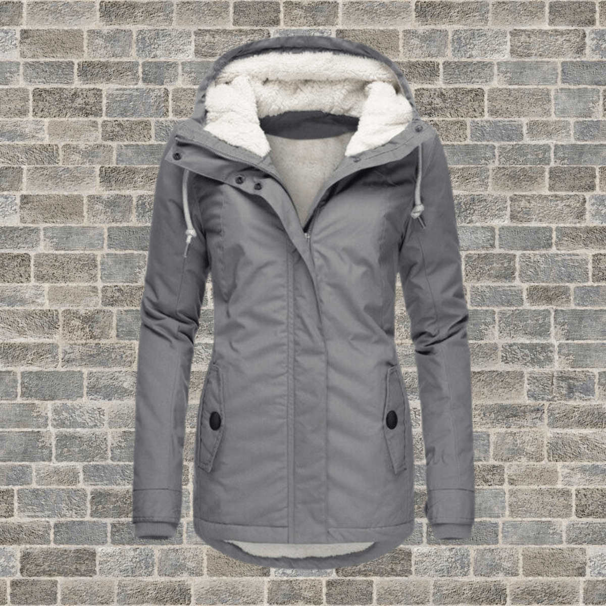 Women's Lined Winter Jacket – Warm with Pleated Details