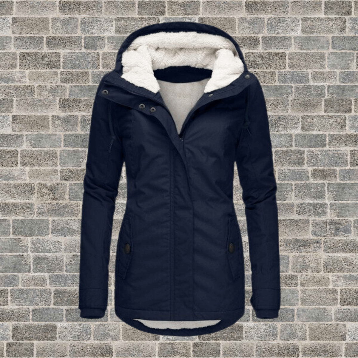 Women's Lined Winter Jacket – Warm with Pleated Details