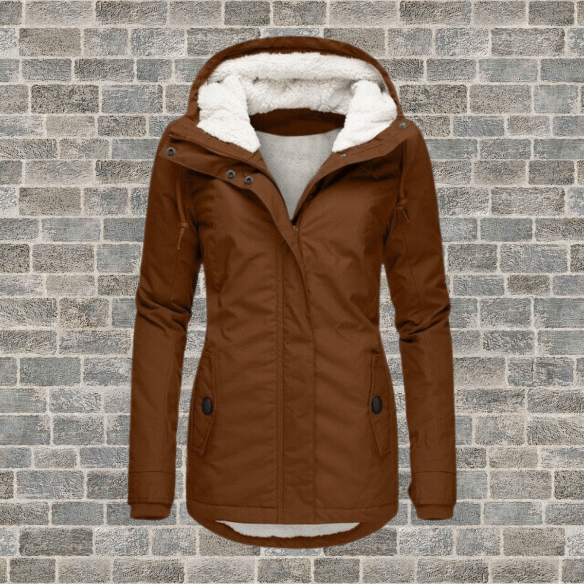Women's Lined Winter Jacket – Warm with Pleated Details