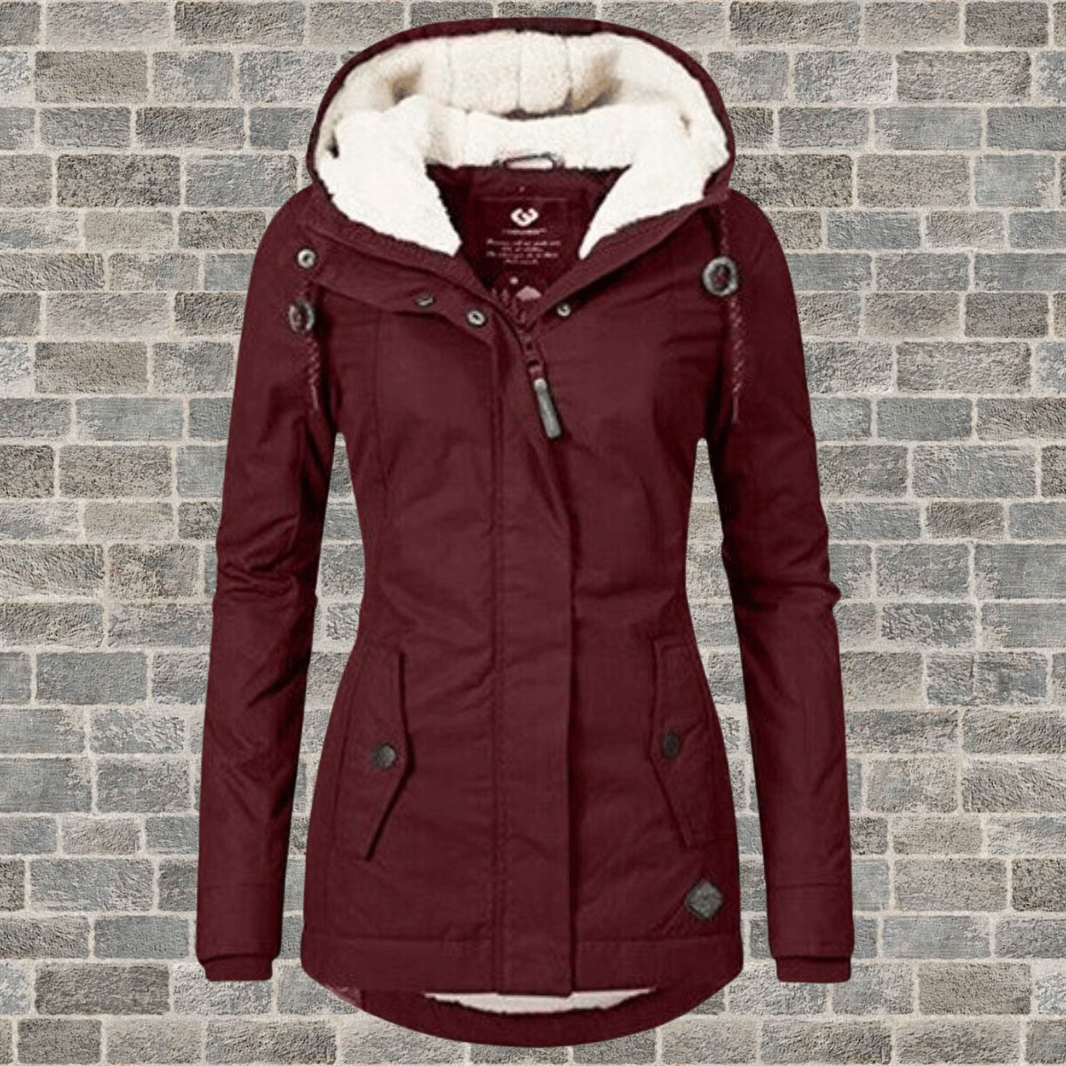 Women's Lined Winter Jacket – Warm with Pleated Details