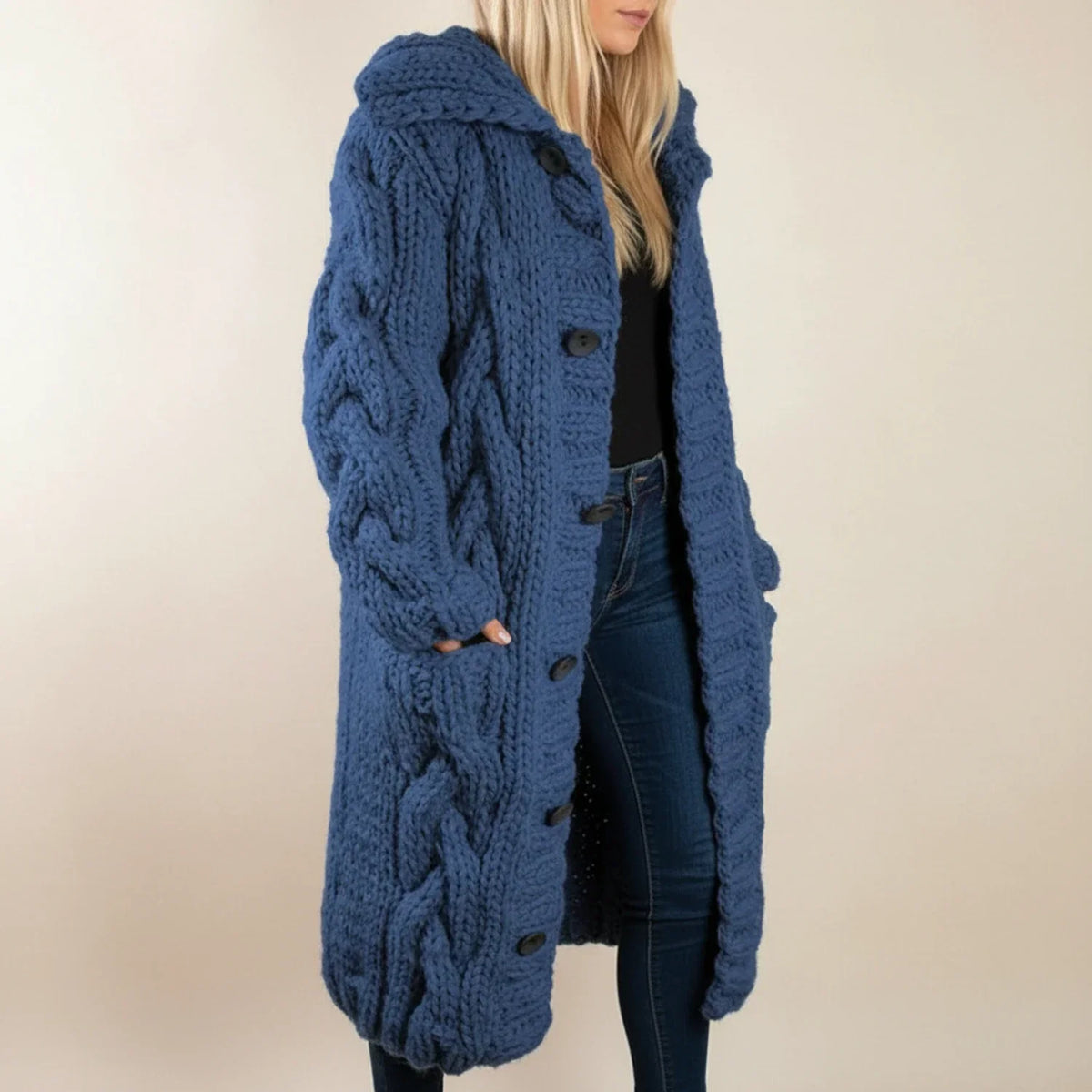 Women's Long Hooded Winter Cardigan