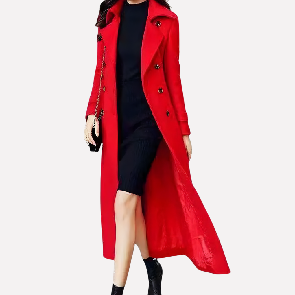 Women's Long Shawl-Collar Belted Coat