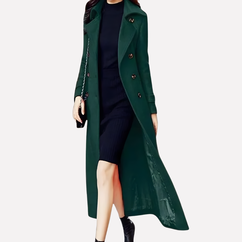 Women's Long Shawl-Collar Belted Coat