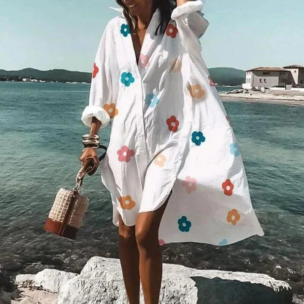 Women's Long-Sleeve Beach Cover-Up Shirt
