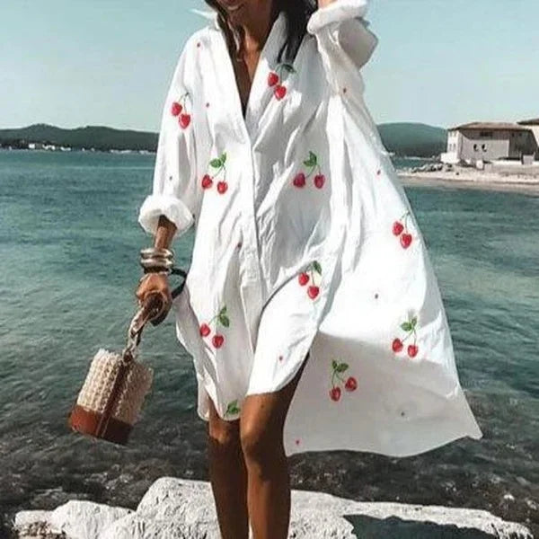 Women's Long-Sleeve Beach Cover-Up Shirt