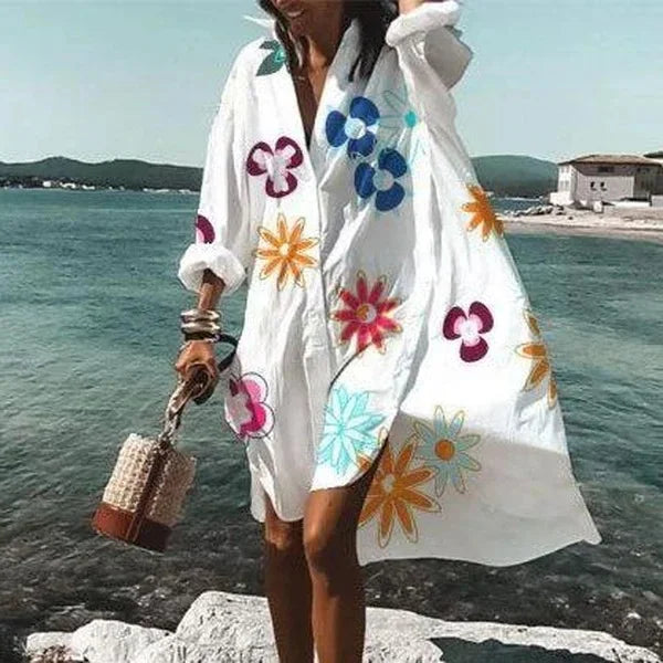 Women's Long-Sleeve Beach Cover-Up Shirt