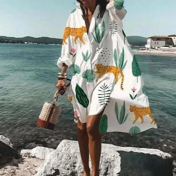 Women's Long-Sleeve Beach Cover-Up Shirt
