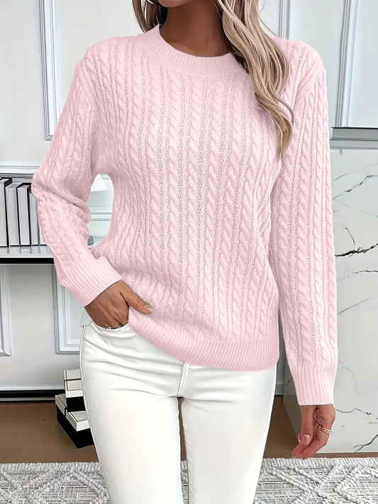 Women's Long Sleeve Cable Sweater