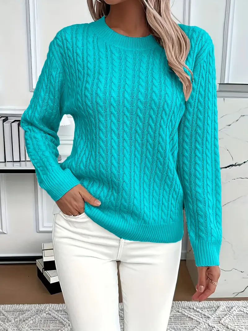 Women's Long Sleeve Cable Sweater