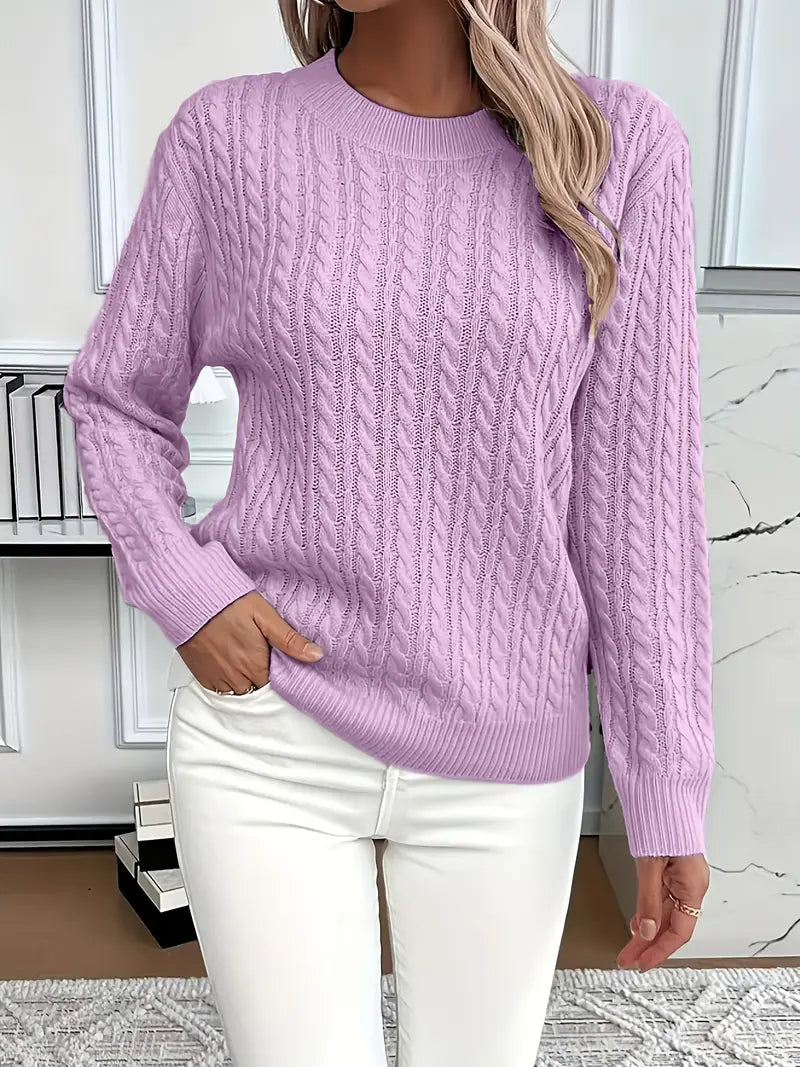 Women's Long Sleeve Cable Sweater