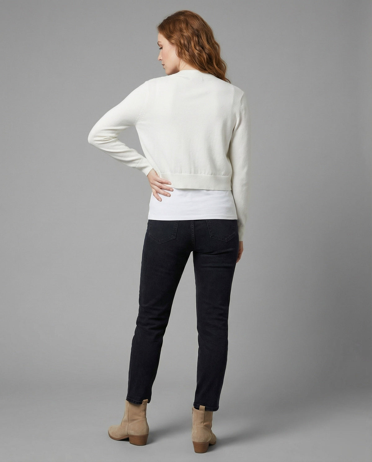 Women's Long-Sleeve Fine- Bolero Cardigan