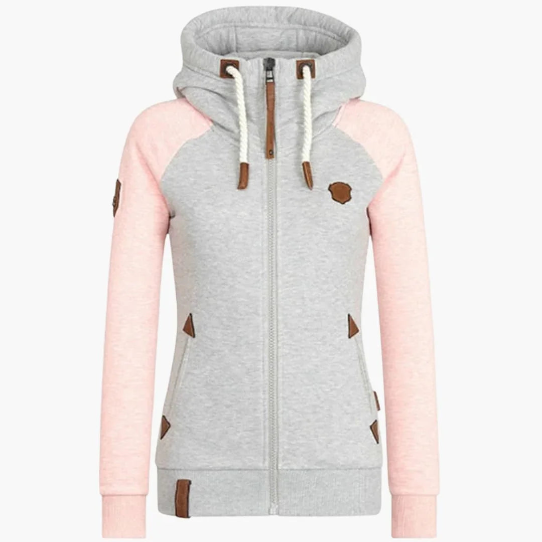 Women's Long-Sleeve Zip-Up Hooded Jacket