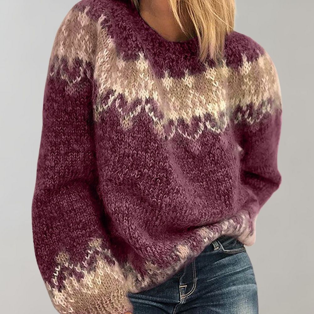 Women's Long-Sleeved Crew Neck Sweater