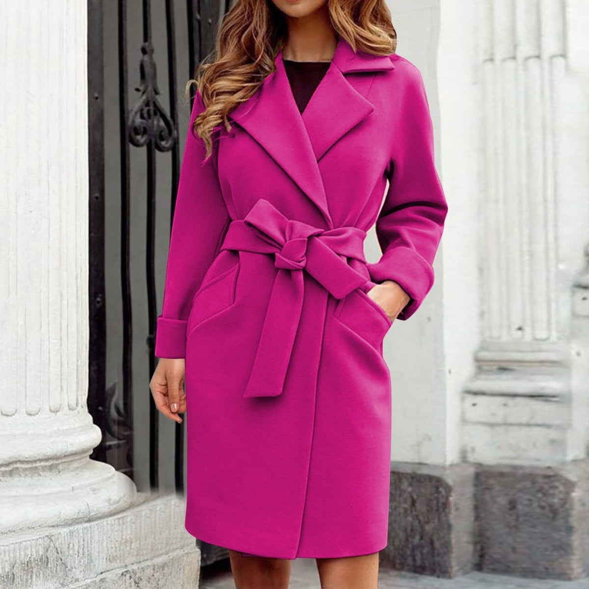 Women's Long Trench Coat Winter Jacket