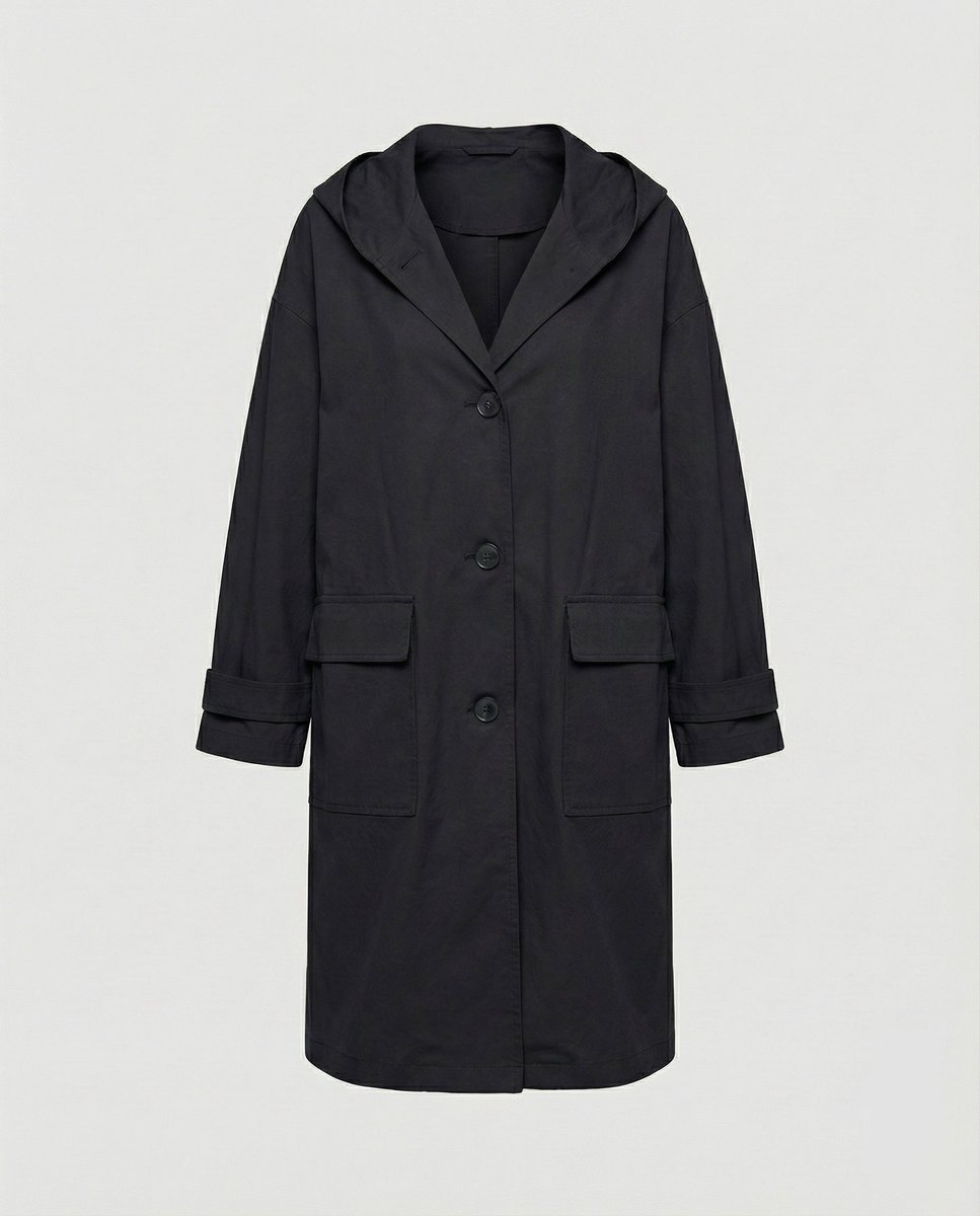 Women's Long Waterproof Windproof Hooded Trench Coat