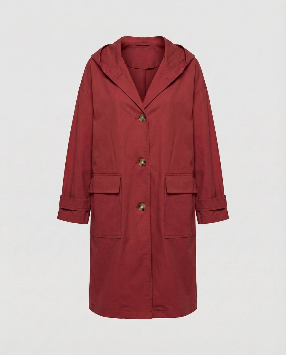 Women's Long Waterproof Windproof Hooded Trench Coat