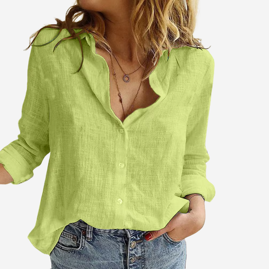 Women's Loose-Fit Button-Down Shirt